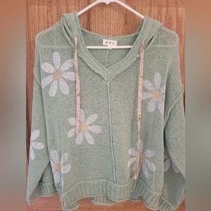 POL Sage Green Floral Hoodie